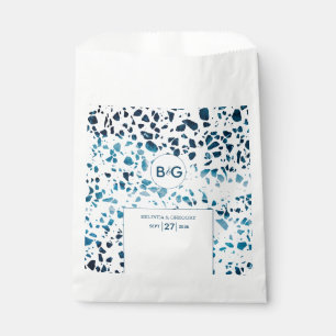 Moderne Abstrakte Terrazzo Mosaic Blue Wedding Geschenktütchen