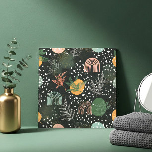 Moderne abstrakte Terrazzo- und botanische Collage Fliese
