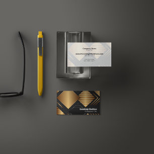 Moderne abstrakte Textgestaltung Gold Schwarz Visitenkarte