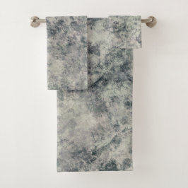 Moderne Abstrakte Textur Graulavender Sage Green Badhandtuch Set