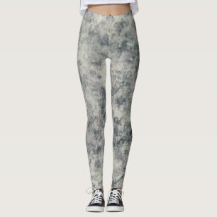 Moderne Abstrakte Textur Graulavender Sage Green Leggings