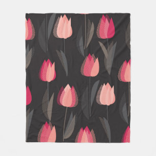 Moderne abstrakte Tulpenmuster-Blume nahtlos Fleecedecke