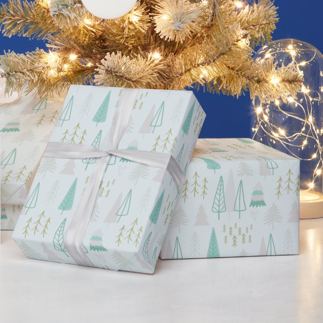 Moderne Abstrakte Urlaubspflanzen Creme Weihnachte Geschenkpapier (Feiertage)