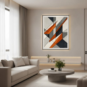 Moderne abstrakte verbrannte orange Akzentuierung Leinwanddruck