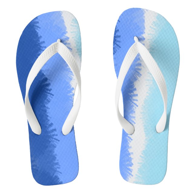 Moderne Abstrakte Wasserfarben Flip Flops (Fußbett)