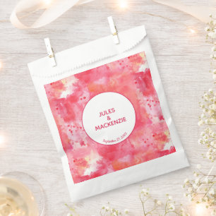 Moderne Abstrakte Wasserfarbenrosa Hochzeit Geschenktütchen