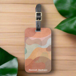 Moderne Abstrakte Wasserfarbenwelt - Anfängliche R Gepäckanhänger