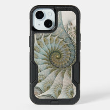 Moderne Abstrakte Wave Blue and Gold Spiral