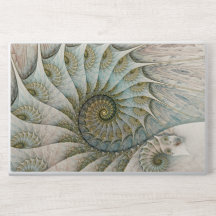 Moderne Abstrakte Wave Blue and Gold Spiral