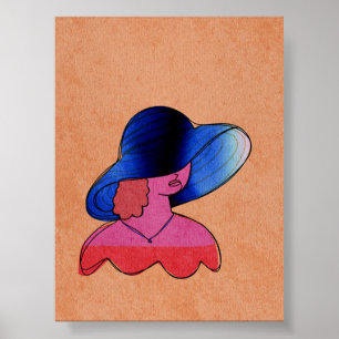 Moderne abstrakte weibliche Porträtkunst Poster