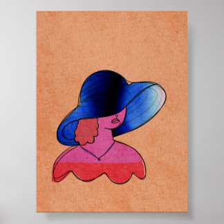 Moderne abstrakte weibliche Porträtkunst Poster