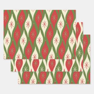 Moderne Abstrakte Weihnachtsschmuck aus dem Mittel Geschenkpapier Set