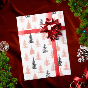 Moderne abstrakte Weihnachtswald-Baum-Muster Geschenkpapier