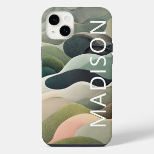 Moderne abstrakte wellige Muster personalisierter iPhone 14 Plus Hülle