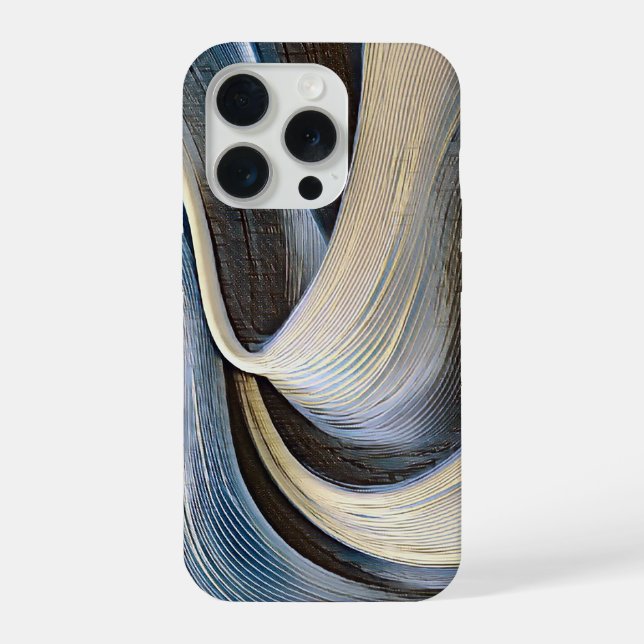 Moderne abstrakte wellige Texturdesign iPhone 15 Pro Hülle (Rückseite)