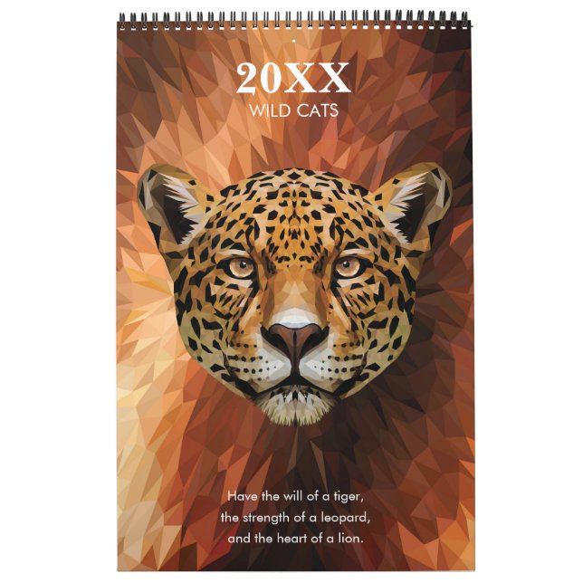 Moderne Abstrakte Wildkatzen Motivierend Kalender (Titelbild)