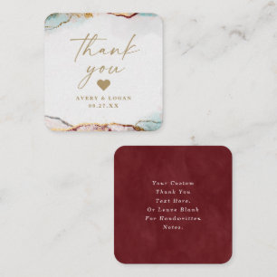 Moderne Abstrakte Wine Red & Gold Hochzeit Vielen Mitteilungskarte