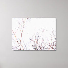 Moderne Abstrakte Winter-Wildblumen im Schnee Leinwanddruck