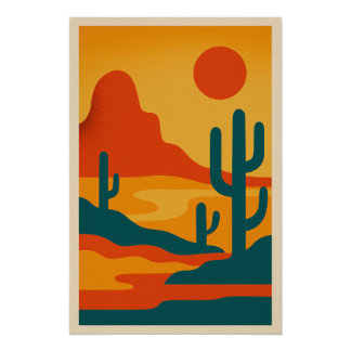 Moderne abstrakte Wüstenlandschaft Poster