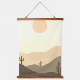 Moderne Abstrakte Wüstenlandschaft Wandteppich Mit Holzrahmen