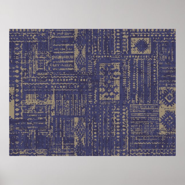 Moderne abstrakte, zeitgemäße Oberflächenmuster Poster (Vorne)