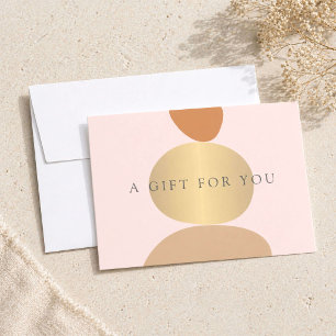 Moderne Abstrakte Zen-Steine Gold- und Rosa-Giftka Mitteilungskarte