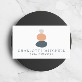 Moderne Abstrakte Zen-Steine Peach Logo Life Coach Visitenkarte