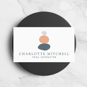 Moderne Abstrakte Zen-Steine Peach Logo Life Coach Visitenkarte