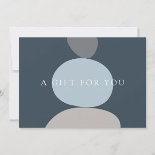 Moderne Abstrakte Zen Stones Blue Logo Geschenkkar Mitteilungskarte