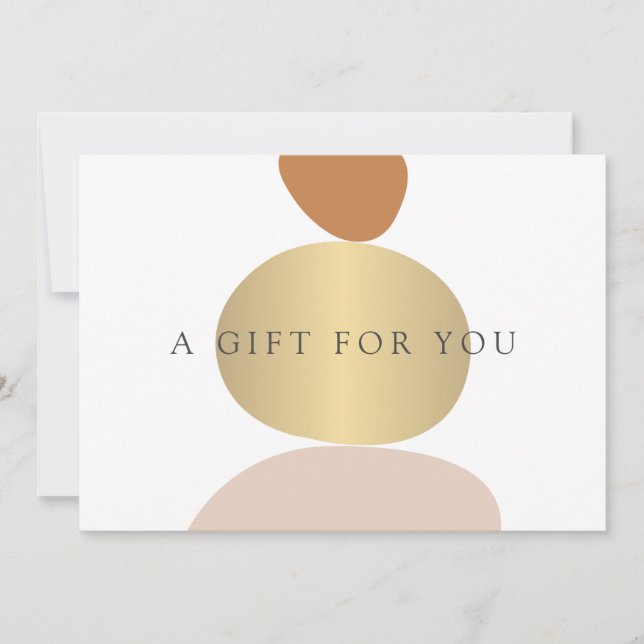 Moderne Abstrakte Zen Stones Gold Yoga Geschenkkar Mitteilungskarte (Vorderseite)