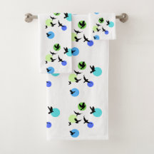 Moderne abstraktes Vogel-Muster-Badehandtuch-Set
