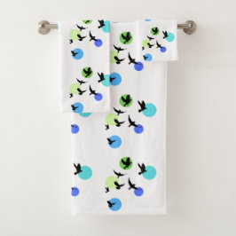 Moderne abstraktes Vogel-Muster-Badehandtuch-Set Badhandtuch Set