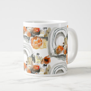 Moderne Abstraktion Niedliches Muster Orangendoodl Jumbo-Tasse