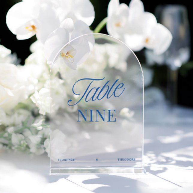 Moderne Acryl Blaue Hochzeit Tischnummer (Modern Acrylic Blue Wedding Table Number)