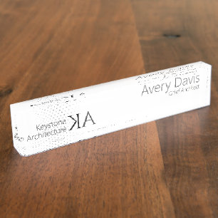 Moderne Acryl-Schreibtisch-Namensschild für Archit Namensplakette