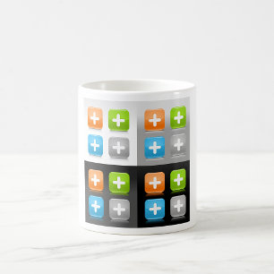 Moderne Additions-Math-Symbol glänzende gläserne I Kaffeetasse