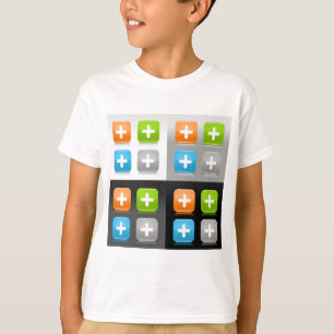 Moderne Additions-Math-Symbol glänzende gläserne I T-Shirt