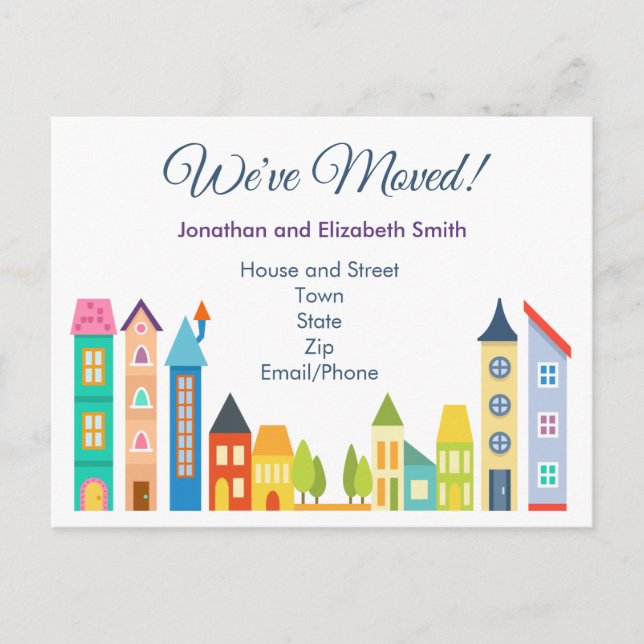 Moderne Adressenänderung Ankündigungspostkarte (Vorderseite)