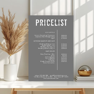 Moderne, Affiche de liste de prix