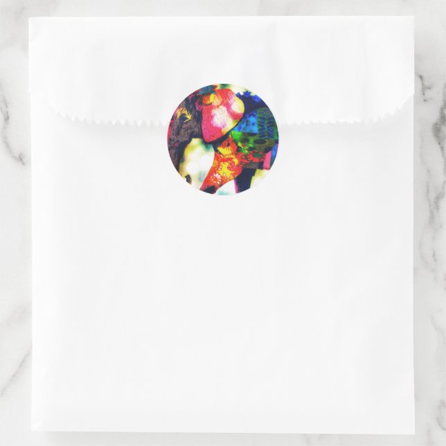 Moderne afrikanische Elefantenkunst Moderne afrika Runder Aufkleber (Tasche)