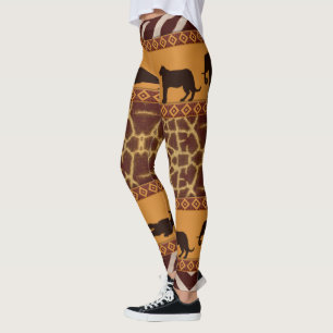 Moderne afrikanische Giraffe-Muster für Tierwerbu Leggings