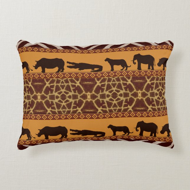 Moderne afrikanische Giraffe-Muster-Tierausdruck Dekokissen (Vorderseite)