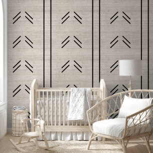 Moderne afrikanische Mudcloth Beige Tapete