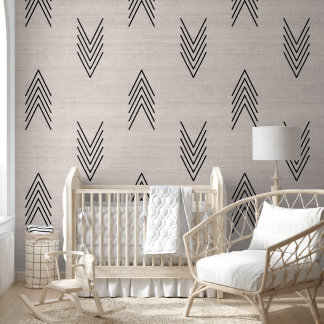 Moderne afrikanische Mudcloth Beige Tapete