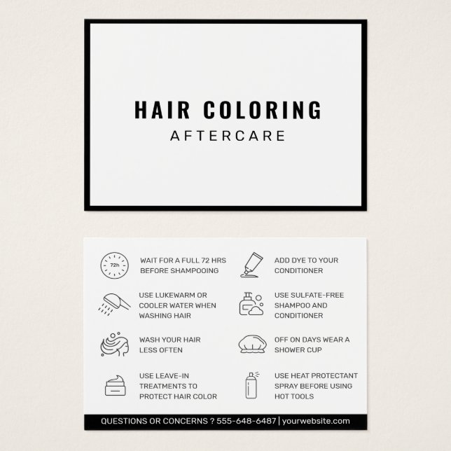 Moderne Aftercare Business Card für Haarfärbemitte (Vorne & Hinten)