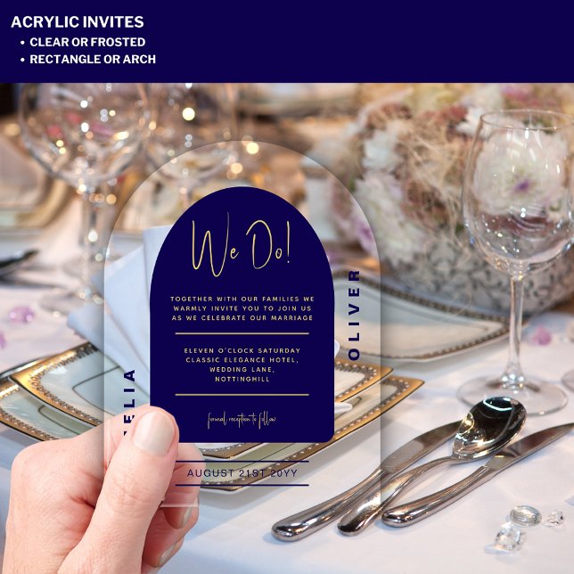 Moderne Akryllische Minimalistische Hochzeit mit b Acryleinladungen (Von Creator hochgeladen)