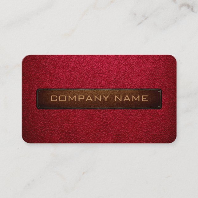 Moderne Alabama Crimson und Black Leather Look Visitenkarte (Vorderseite)