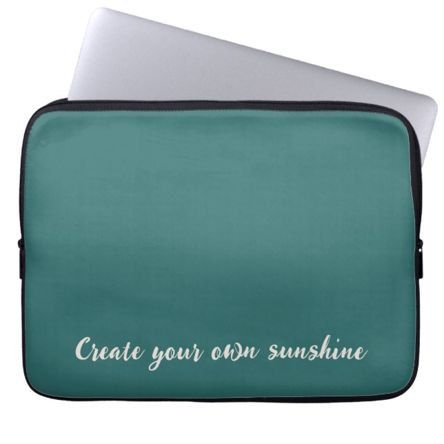 Moderne Alexandrit-Teal-Geometrisch-Monogramm Laptopschutzhülle (Vorderseite)