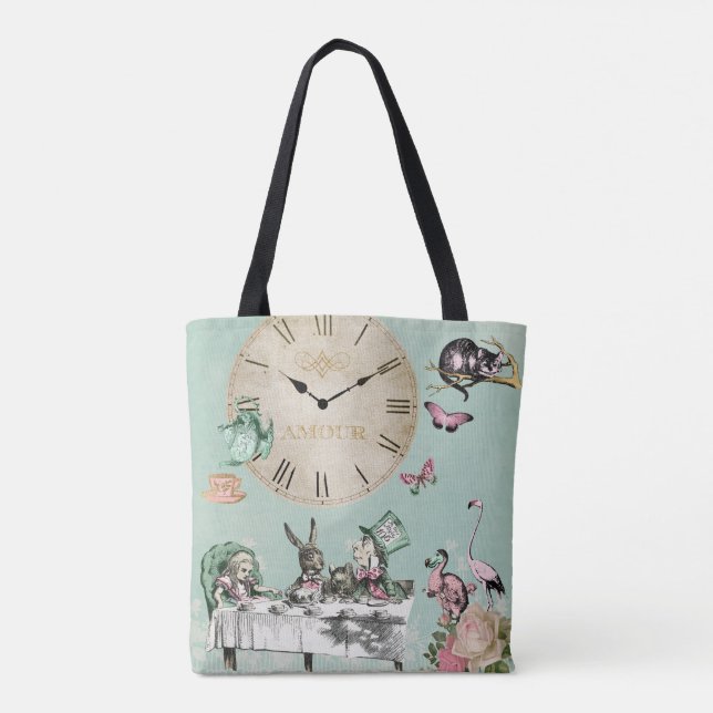 Moderne Alice im Wunderland zwei Seiten Tasche (Rückseite)