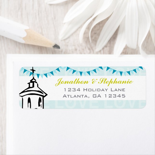 Moderne Aller à la Chapelle Mariage Étiquettes (En situation)